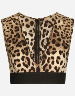 Leopard-print charmeuse top