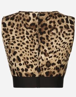 Leopard-print charmeuse top