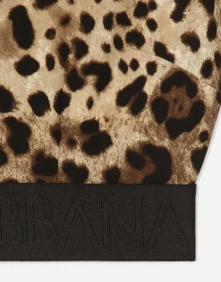 Leopard-print charmeuse top
