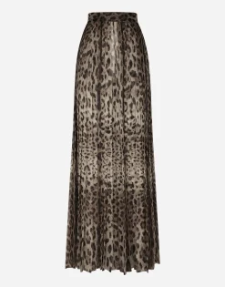 Leopard-print chiffon culottes
