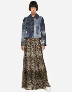 Leopard-print chiffon culottes