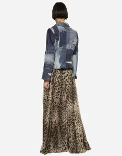 Leopard-print chiffon culottes