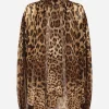 Leopard-print chiffon shirt