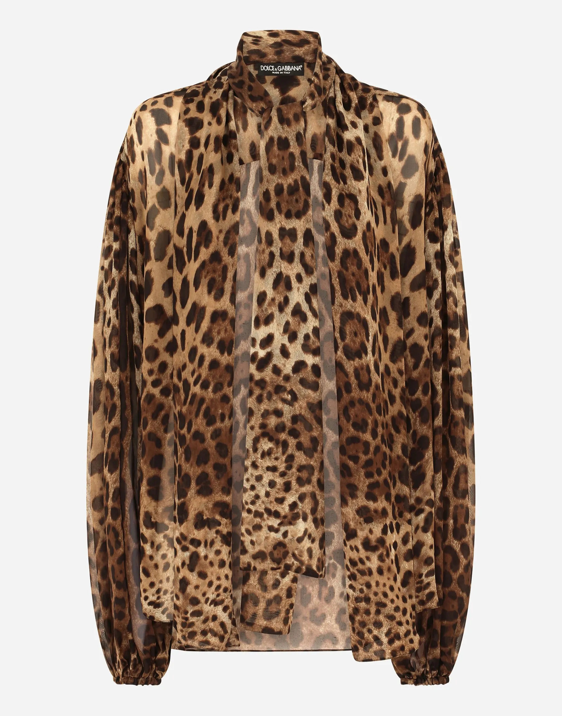 Leopard-print chiffon shirt