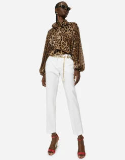 Leopard-print chiffon shirt