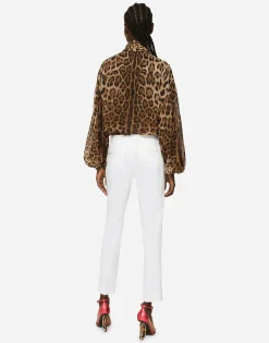 Leopard-print chiffon shirt