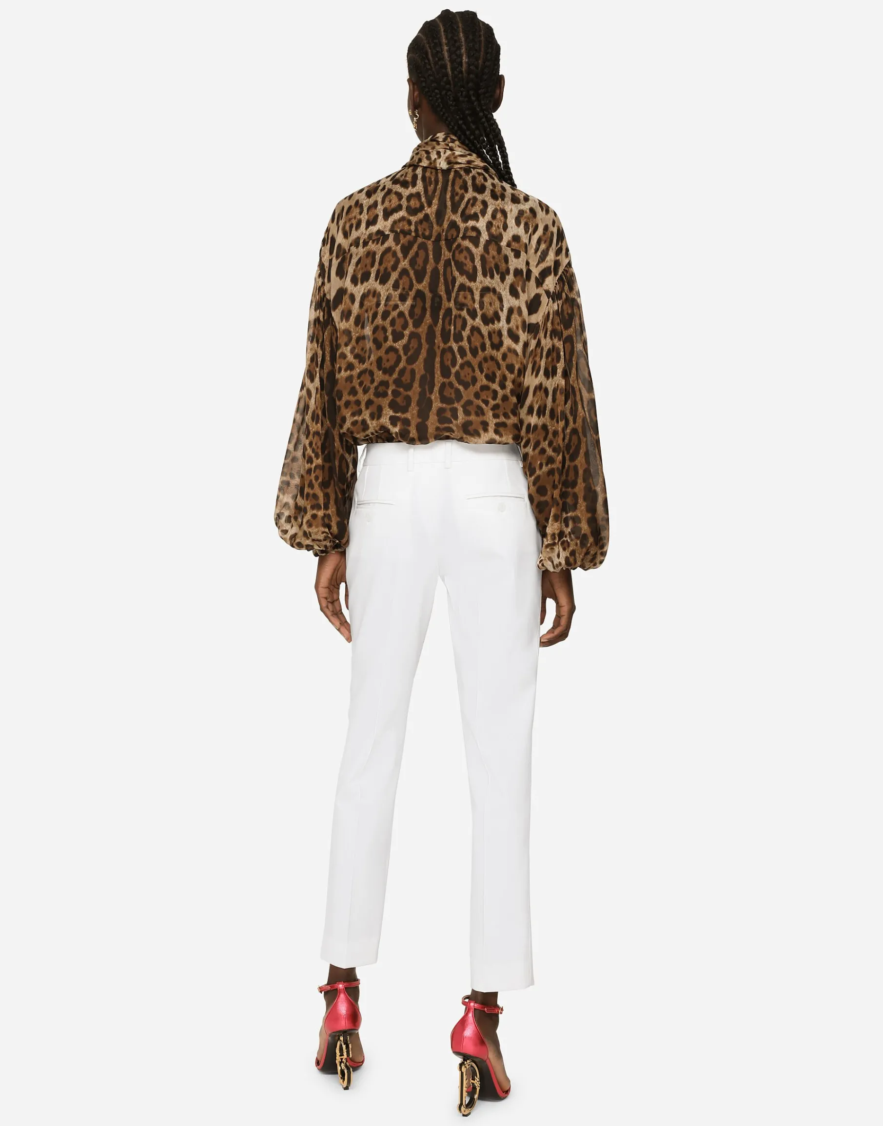 Leopard-print chiffon shirt