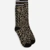 Leopard-print cotton jacquard socks