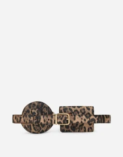 Leopard-print Crespo belt with mini bags