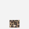 Leopard-print Crespo card holder with branded plate