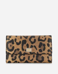 Leopard-print Crespo document holder with branded plate