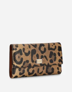 Leopard-print Crespo document holder with branded plate