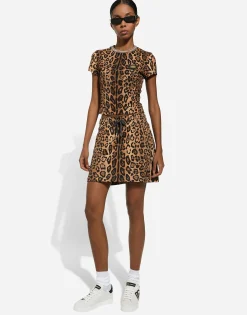 Leopard-print Crespo fleece miniskirt