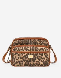 Leopard-print Crespo handbag with branded plate