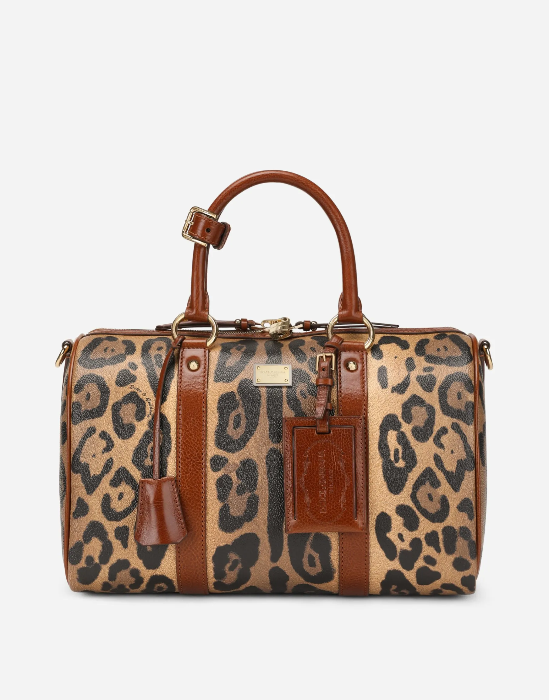 Leopard-print Crespo handbag with branded plate