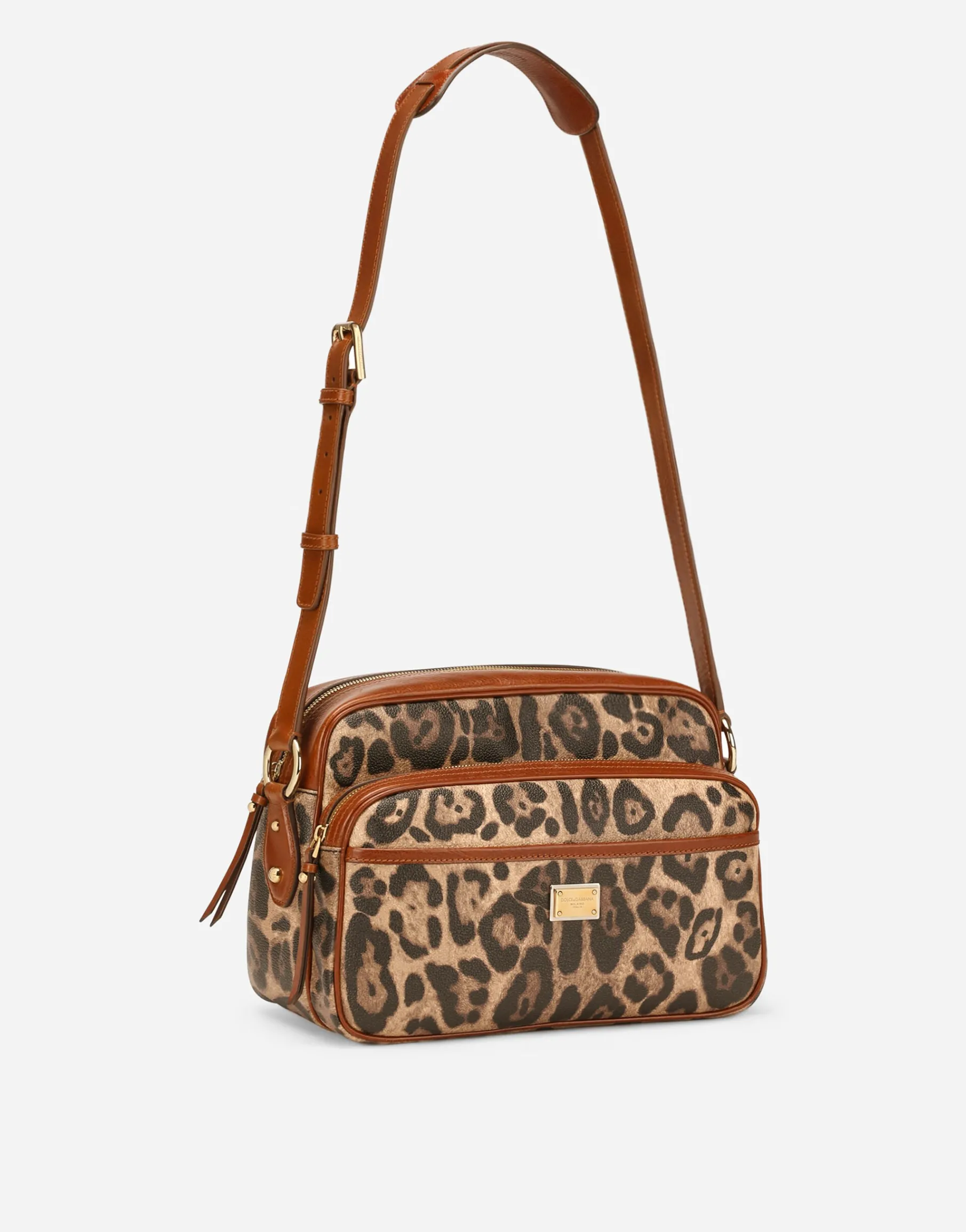 Leopard-print Crespo handbag with branded plate