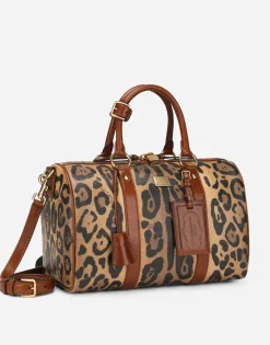 Leopard-print Crespo handbag with branded plate