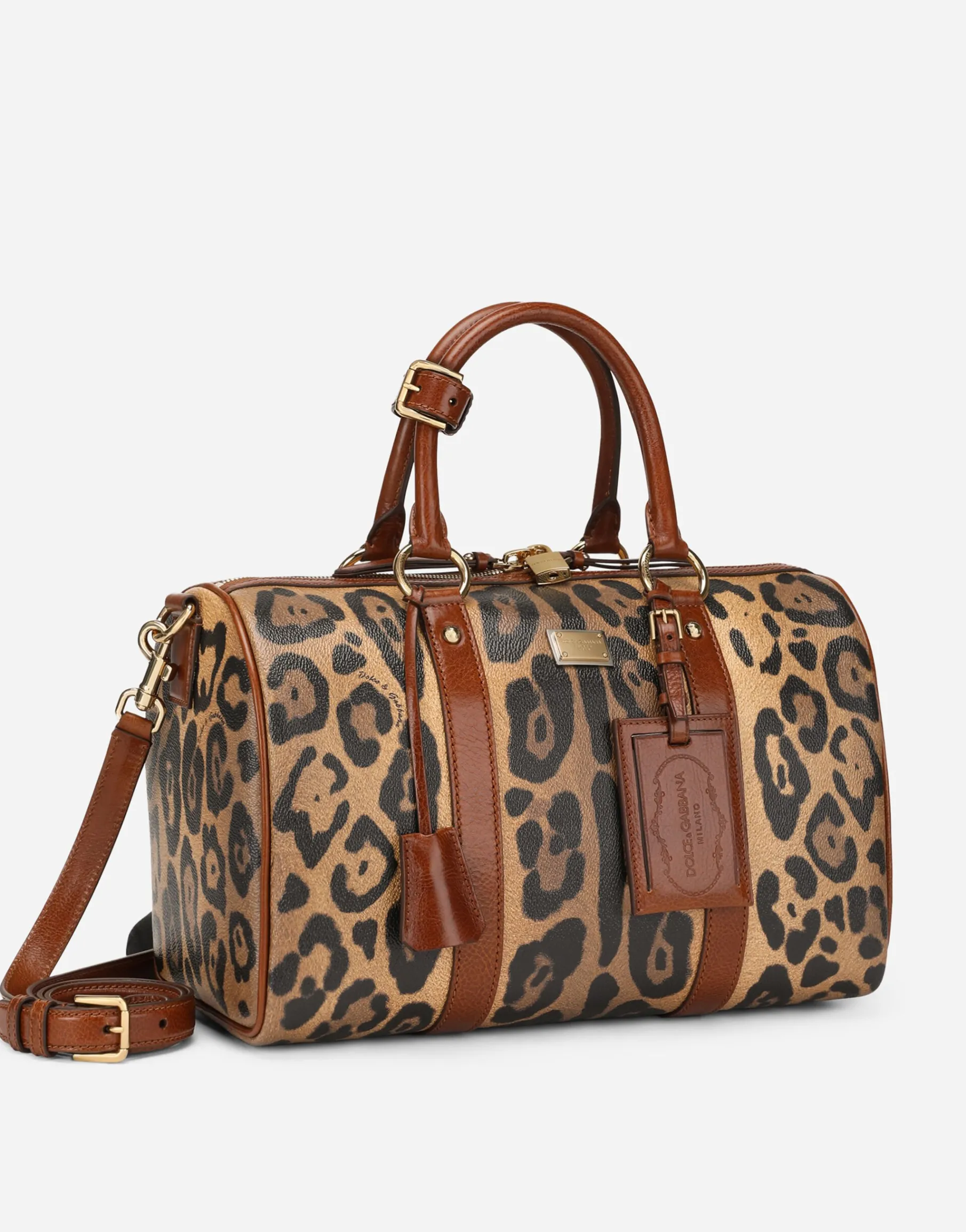 Leopard-print Crespo handbag with branded plate