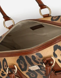 Leopard-print Crespo handbag with branded plate