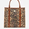 Leopard-print Crespo shopper with branded plate