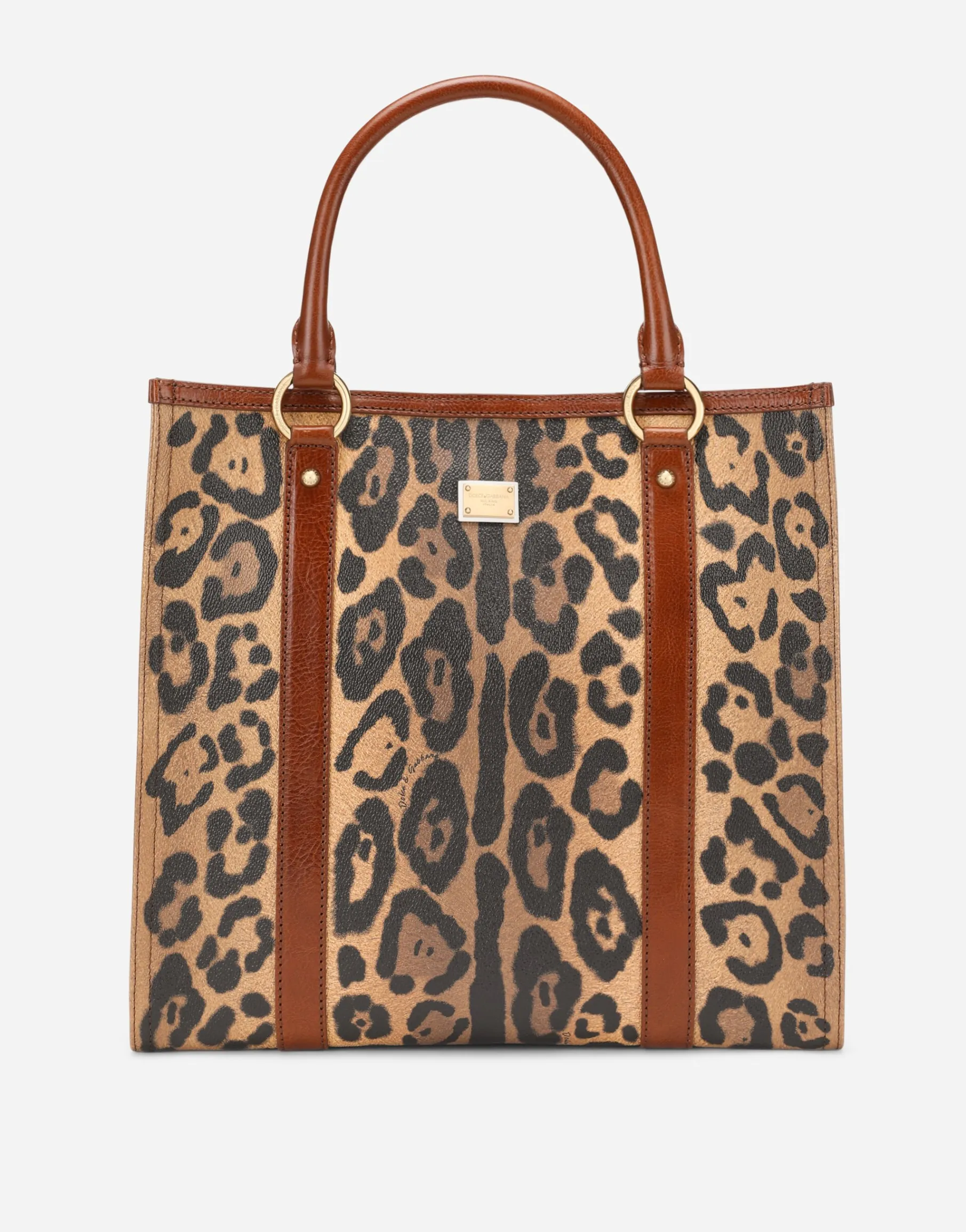 Leopard-print Crespo shopper with branded plate
