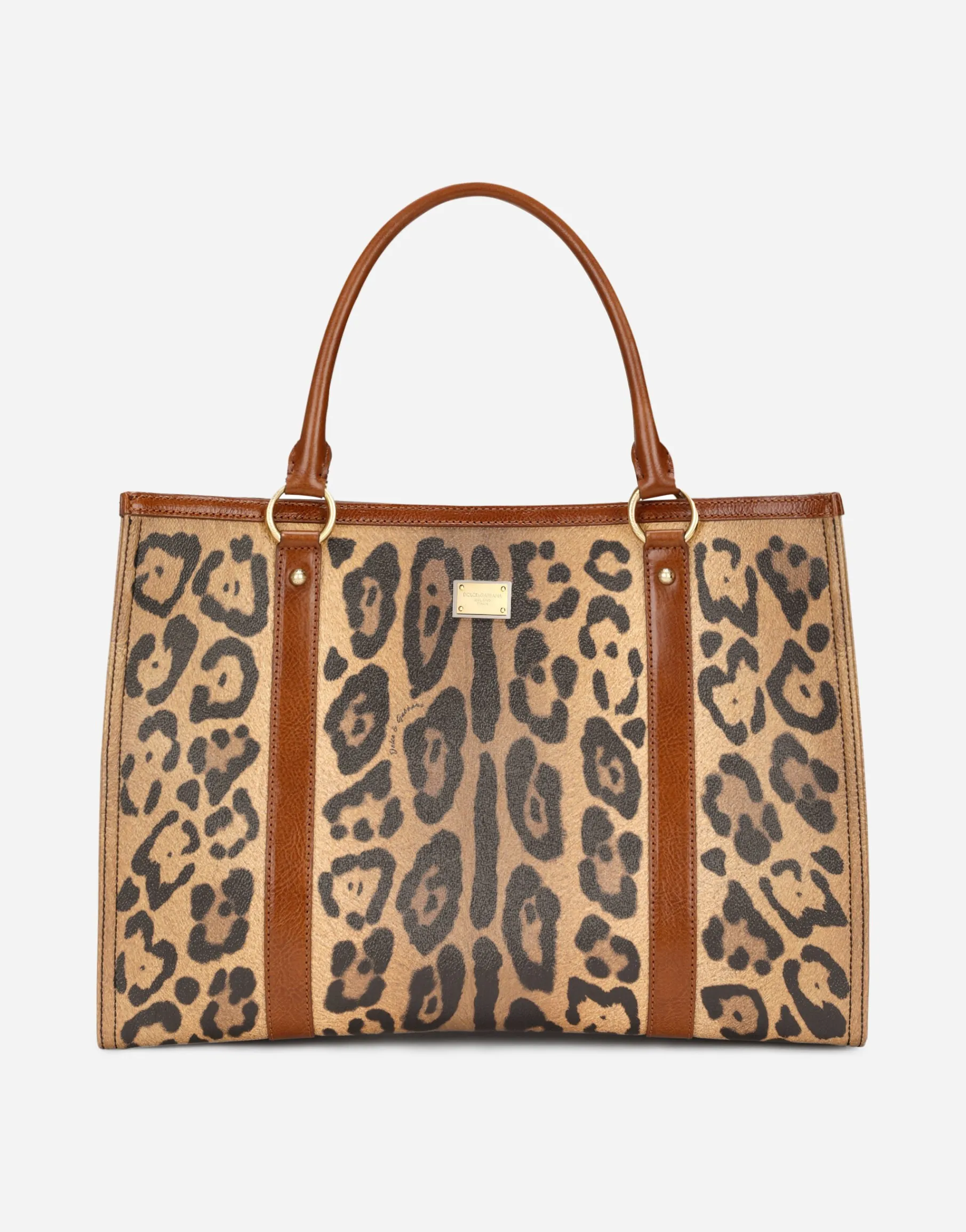 Leopard-print Crespo shopper with branded plate