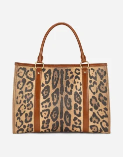 Leopard-print Crespo shopper with branded plate