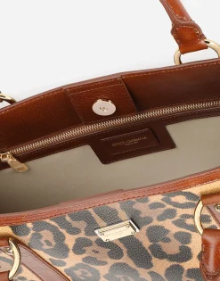 Leopard-print Crespo shopper with branded plate