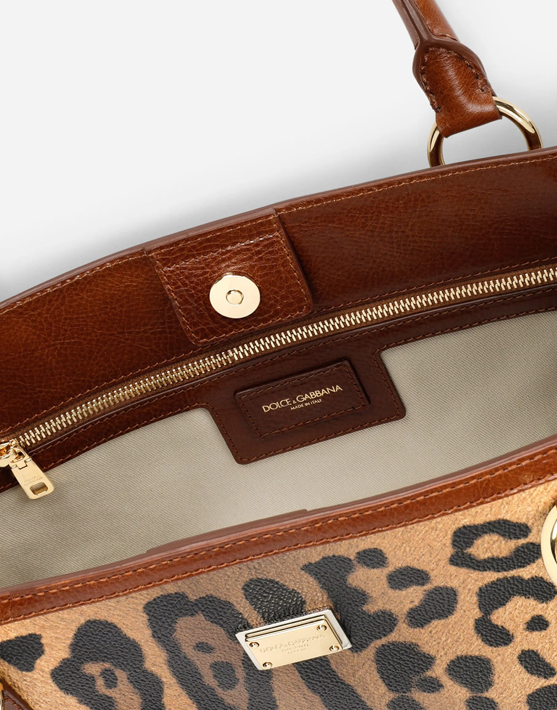 Leopard-print Crespo shopper with branded plate