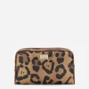 Leopard-print Crespo toiletry bag with branded plate