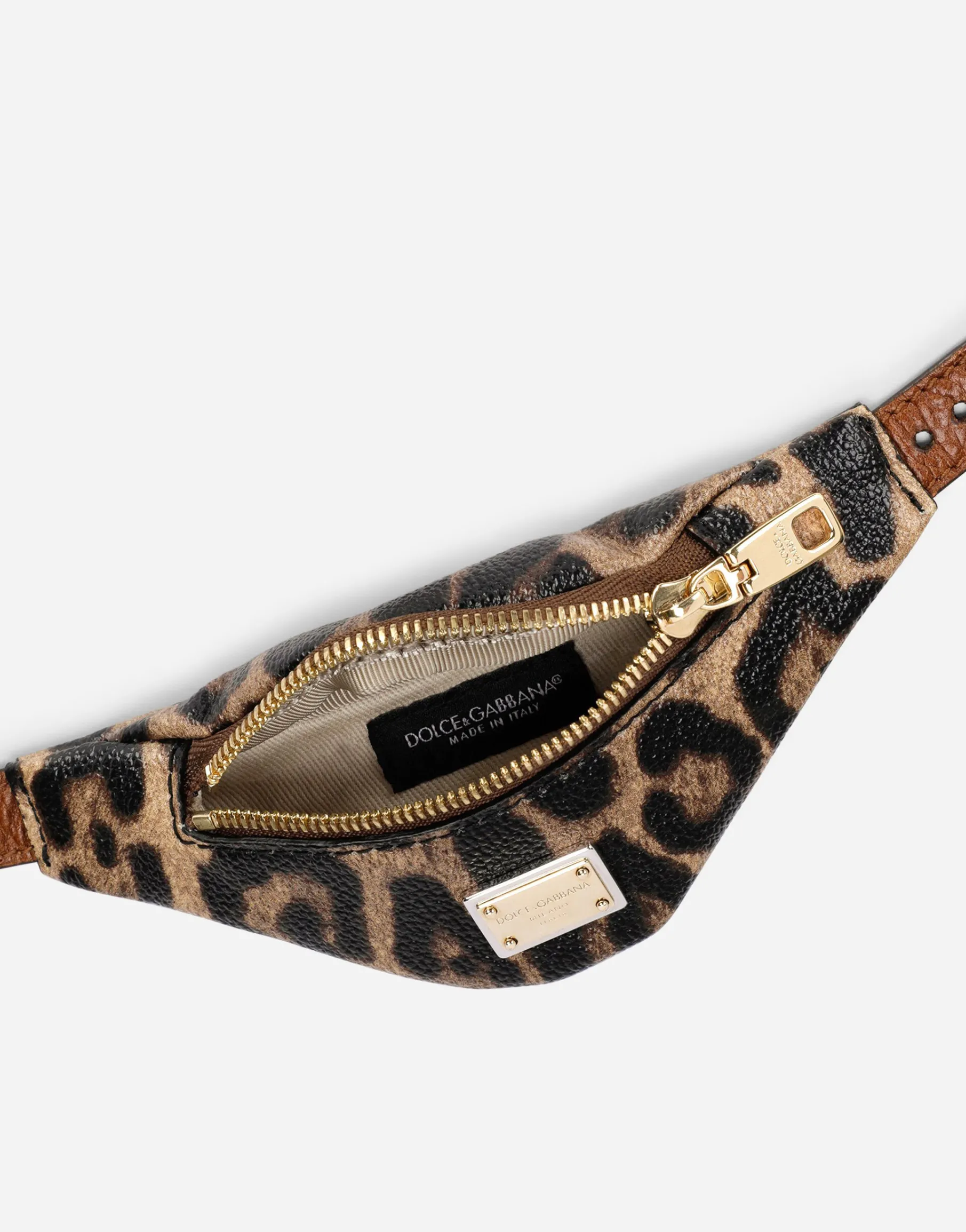 Leopard-print Crespo toiletry bag with branded plate