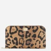 Leopard-print Crespo zip-around wallet with branded plate