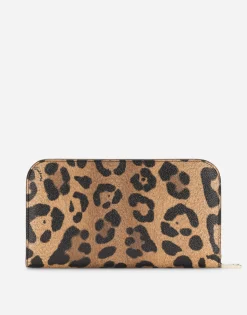 Leopard-print Crespo zip-around wallet with branded plate