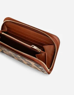 Leopard-print Crespo zip-around wallet with branded plate