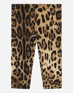 Leopard-print interlock leggings