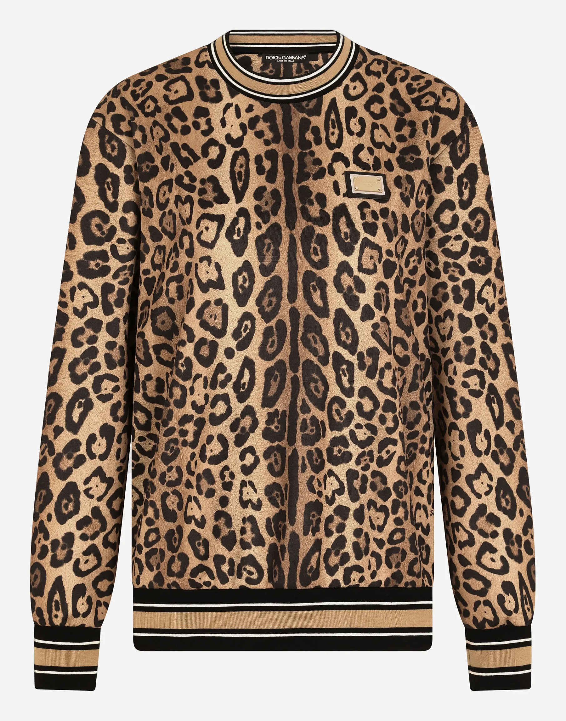 Leopard-print jersey sweatshirt