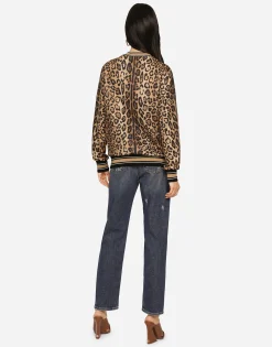 Leopard-print jersey sweatshirt