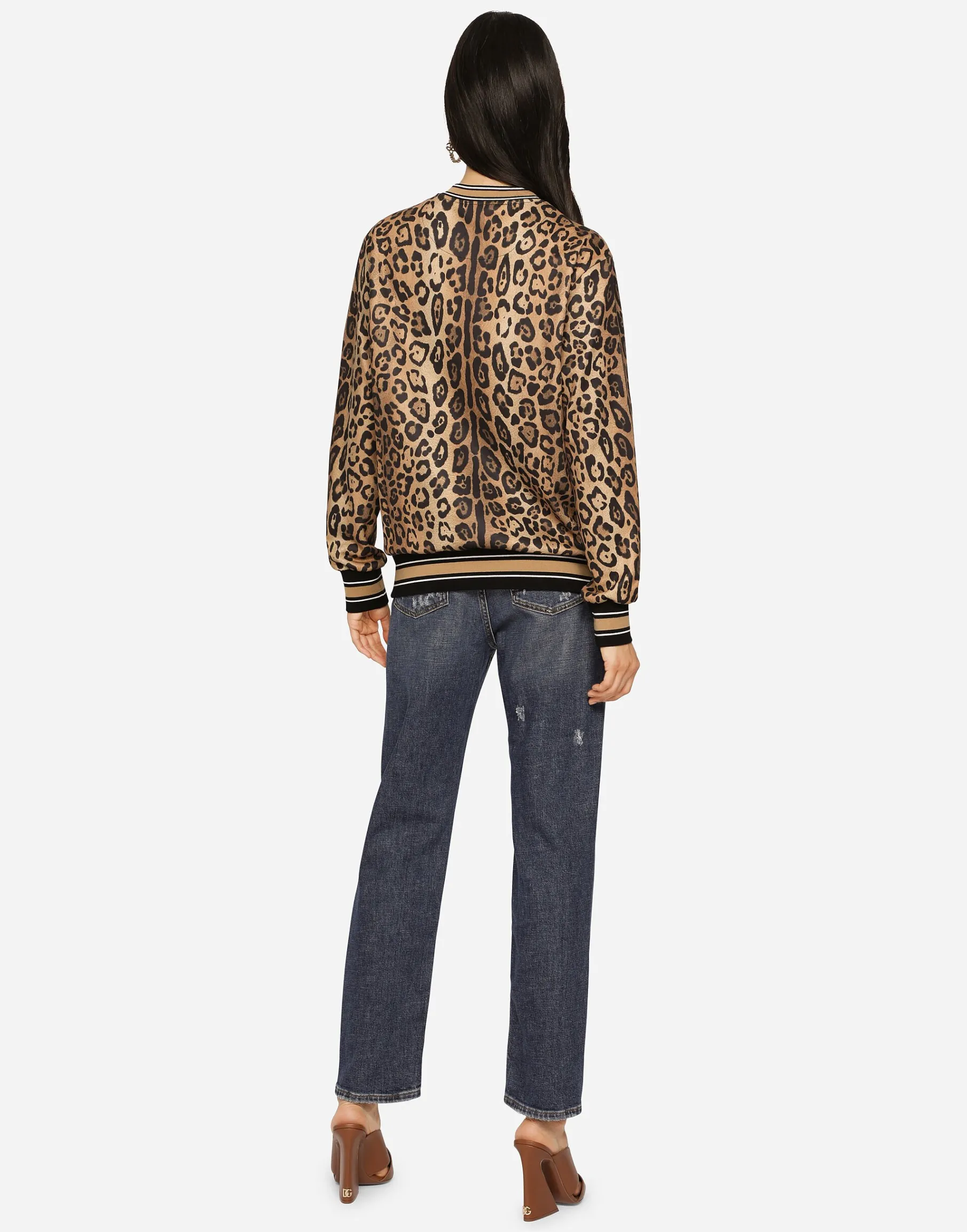Leopard-print jersey sweatshirt