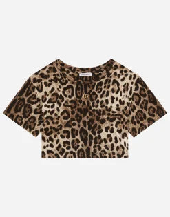 Leopard-print jersey T-shirt