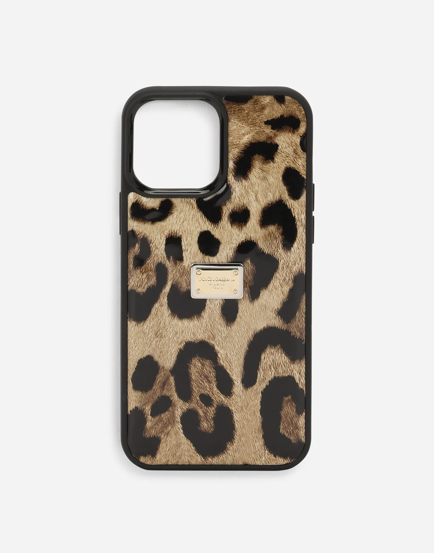 Leopard-print polished calfskin iPhone 14 Pro Max cover