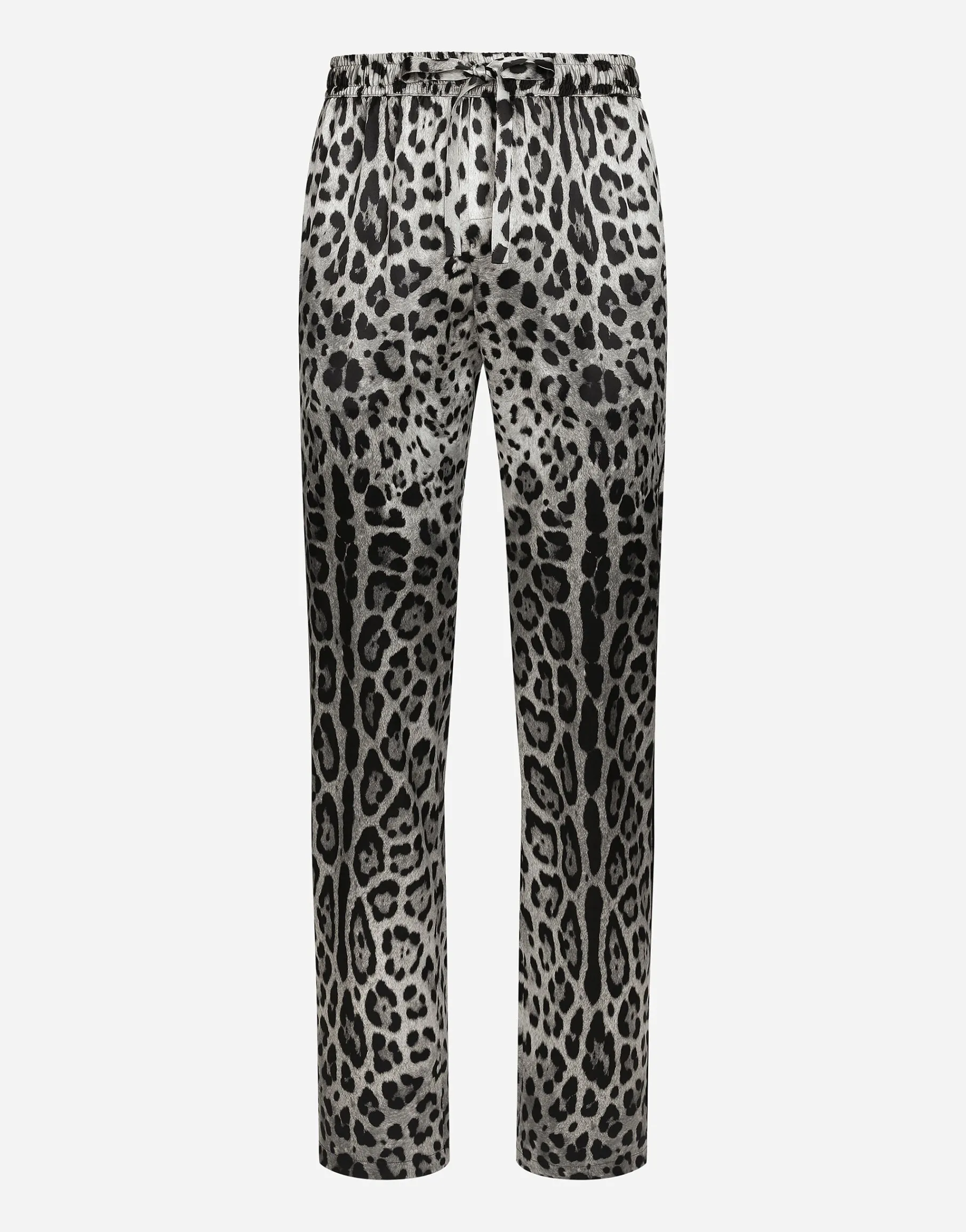 Leopard-print satin pants