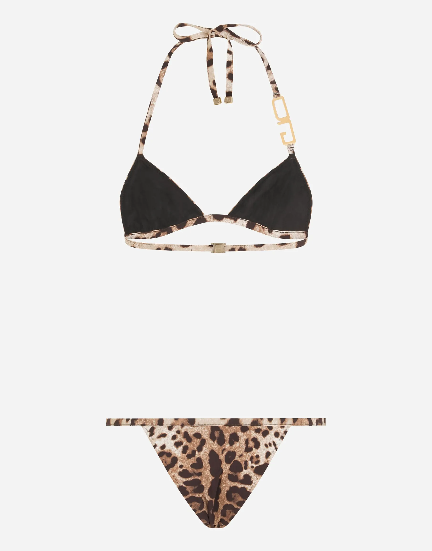 Leopard-print triangle bikini
