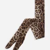Leopard-print tulle tights