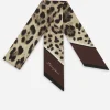 Leopard-print twill headscarf (6x100)