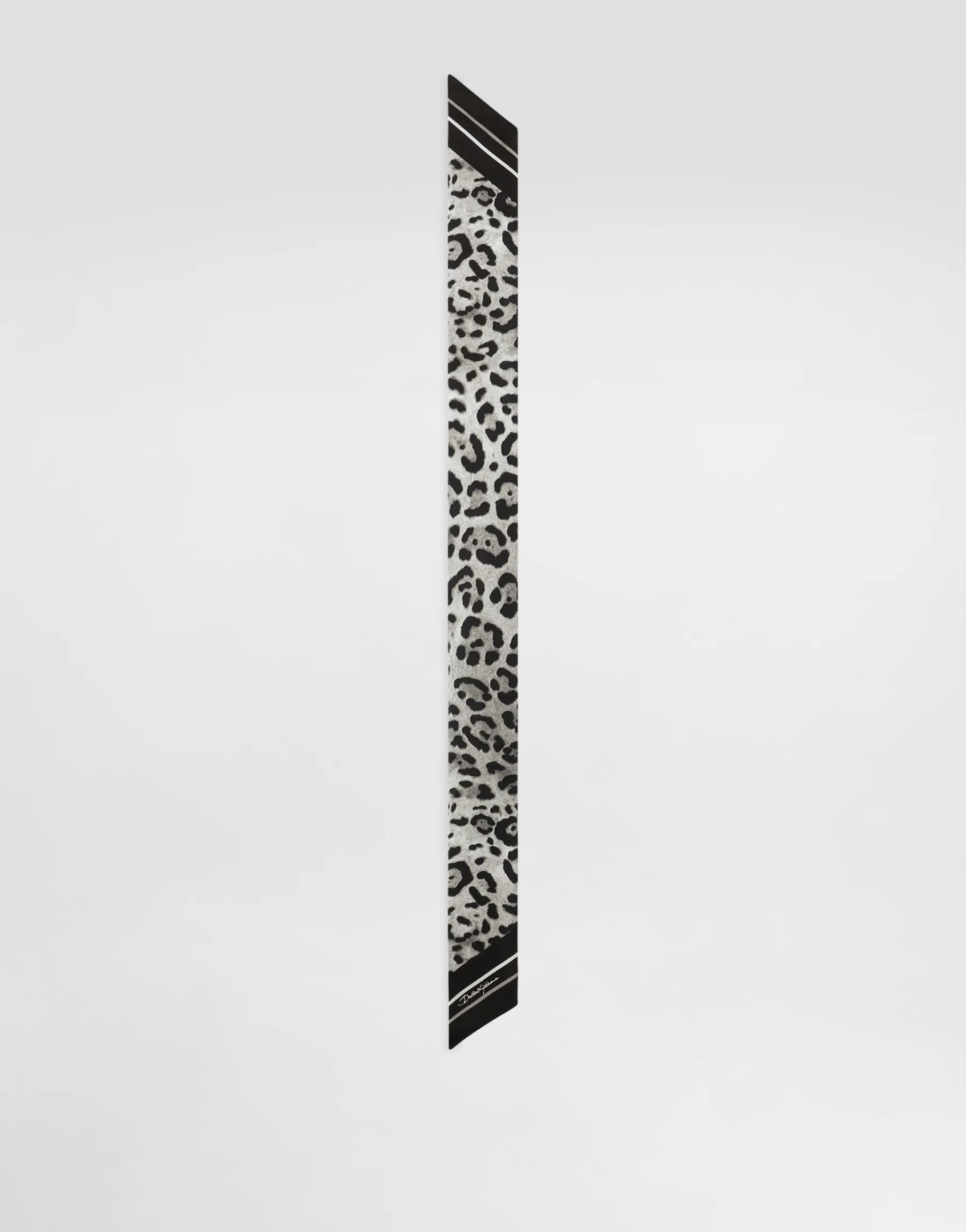 Leopard-print twill headscarf (6x100)