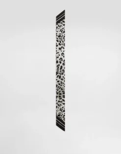 Leopard-print twill headscarf (6x100)