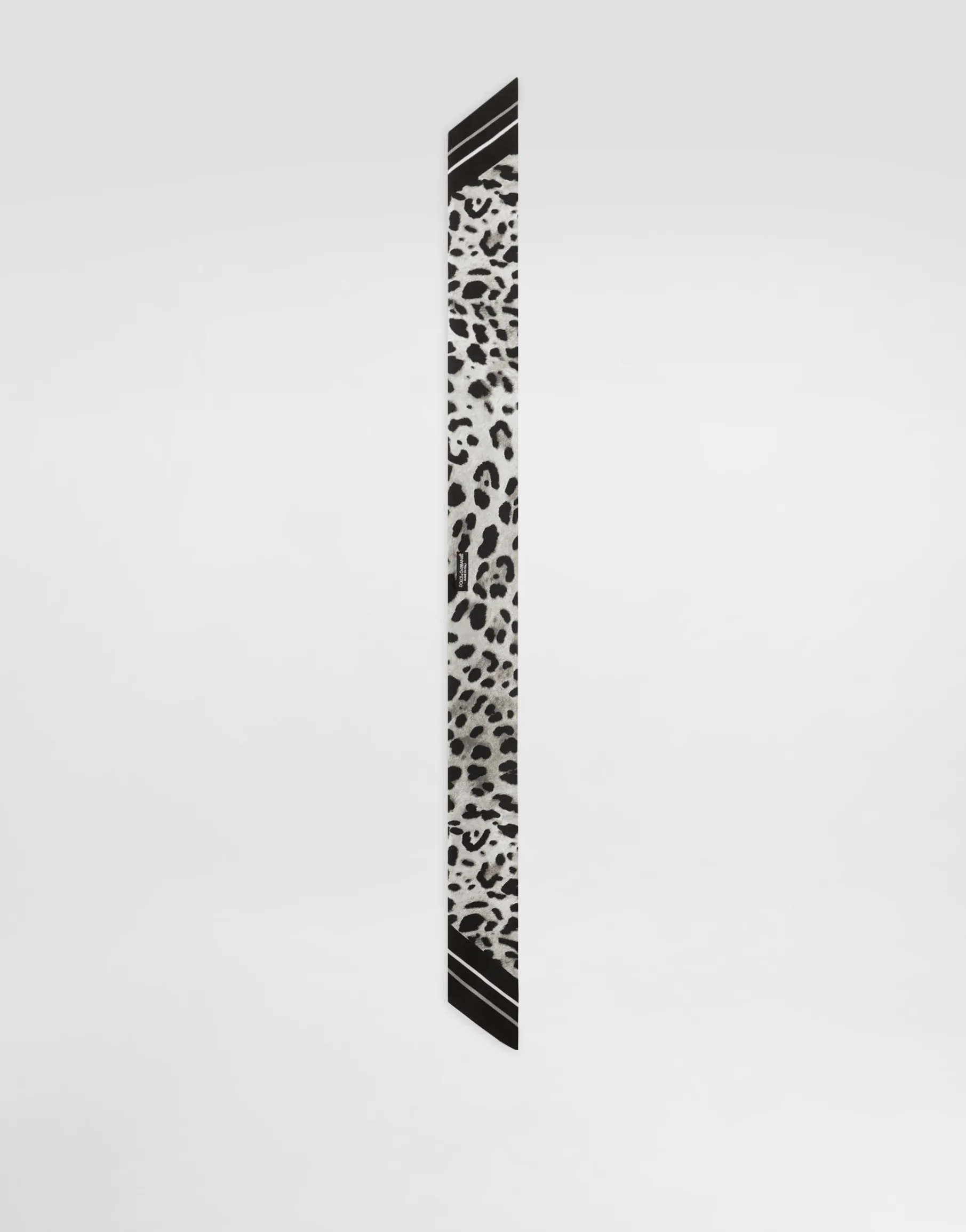 Leopard-print twill headscarf (6x100)