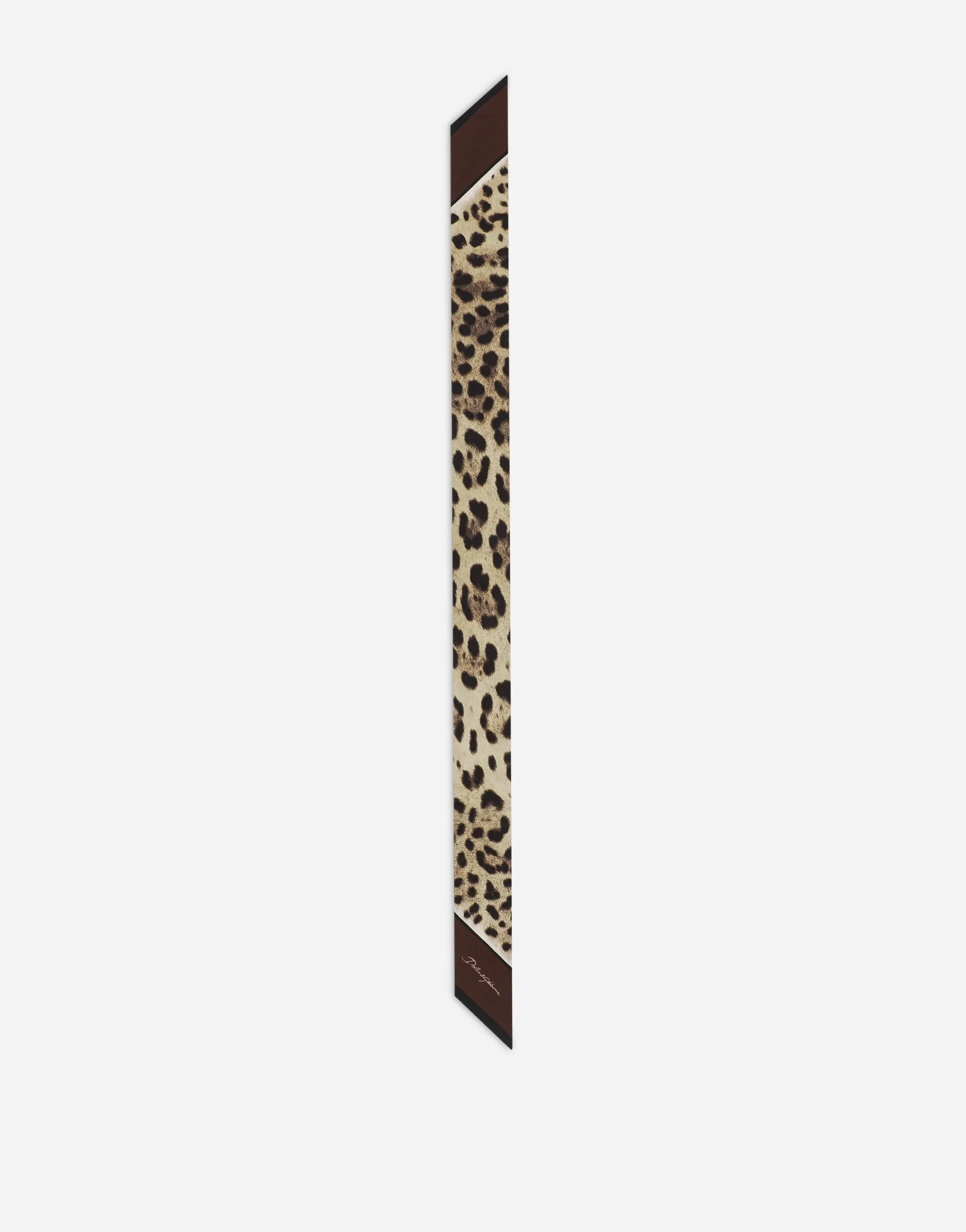 Leopard-print twill headscarf (6x100)