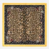 Leopard-print twill scarf (90 x 90)