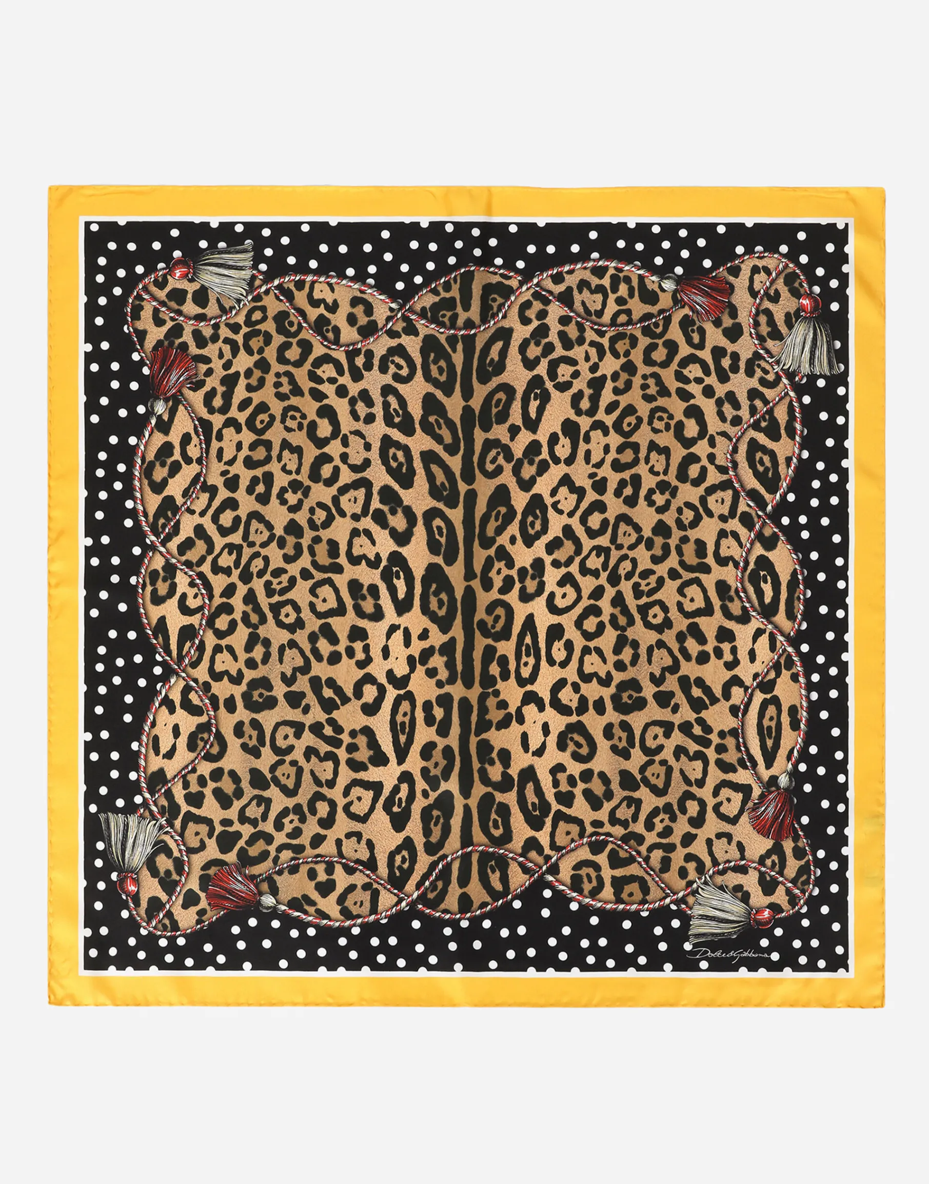 Leopard-print twill scarf (90 x 90)